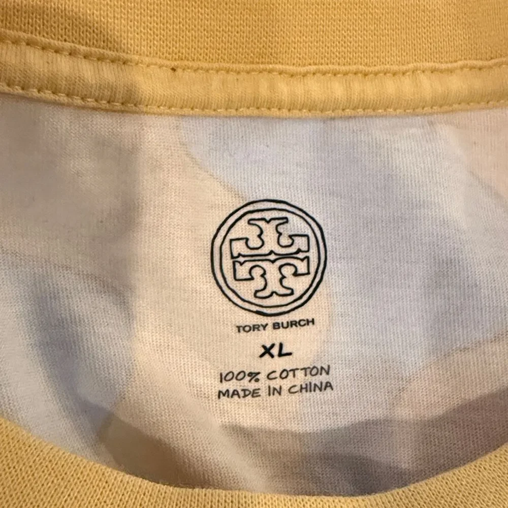 TORY BURCH TEE 100% COTTON GRAPHIC VIBRANT COLORFUL COASTAL HIPPIE OCEAN SUN XL